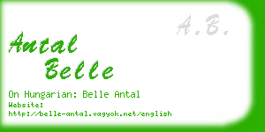 antal belle business card